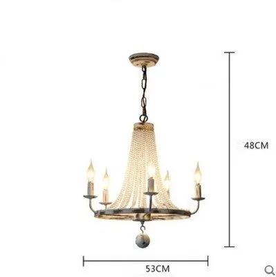 French Candles Rusty Retro Crystal Pendant Lamp American Style Village Ancient Iron Art LOFT Pendant Light For Dining Room