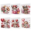 (US Only)6PCS DIY Flower Puppy Diamond Art Greeting Cards Congratulations Cards & Gifts