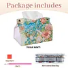 (24cm)Ocean Butterfly Rose 24cm DIY Diamond Painting Rhinestones Decorative Tissue Box Reusable Crystal Mosaic PU Tissue Holder for Home Car Desk Decoration Craft