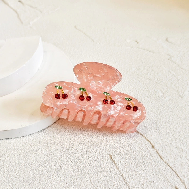 Cute Minimalist Women’s Cherry Flower Acetic Acid Sheets Hair Claws