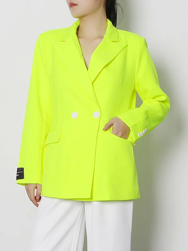 Women's loose lapel long sleeve blazer Flusfy