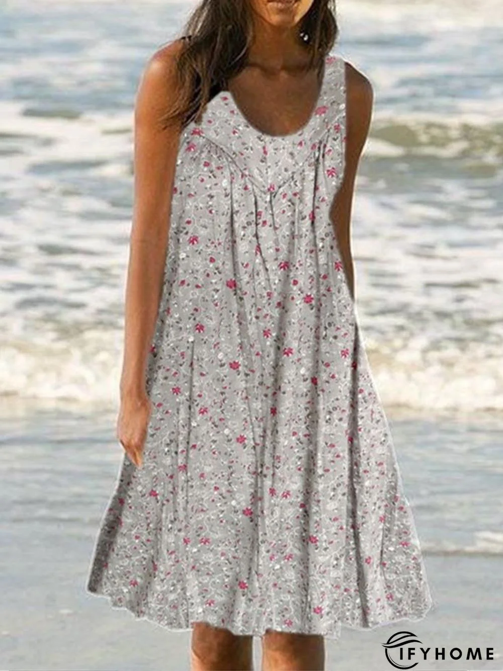 Floral Print Beach Women Summer Midi Dresses | IFYHOME