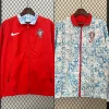 2024 Portugal Reversible Windbreaker Red White Football Jersey 1:1 Thai Quality