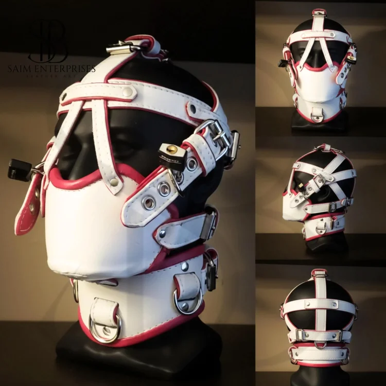 pornhint Pornhint Leather Muzzle Gag with Posture Collar Padded BDSM Fetish Mature