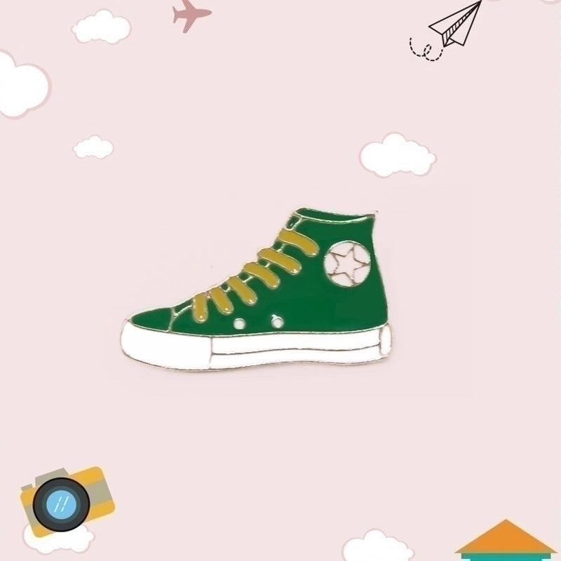 5 Pieces Cute Pin Geometric Rainbow Heart Shape Alloy Enamel Women’S Brooches