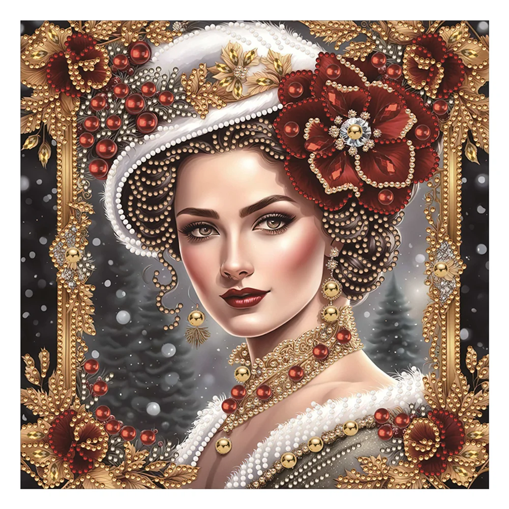 Diamond Painting - Partial Special Shaped Drill - Noble Lady(Canvas|30*30cm)