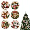 Peinture en diamant perle DIY de No&euml;l 6 pi&egrave;ces d&rsquo;ornements en bois 3,07x3,07 pouces