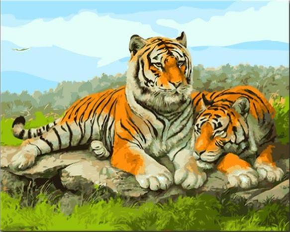 

Ashian Tigers – Paint By Numbers - 40*50CM, 501 Original
