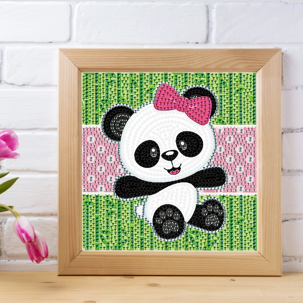 Diamond Painting - Full Crystal Rhinestone - Panda(18*18cm)【Without Frame】