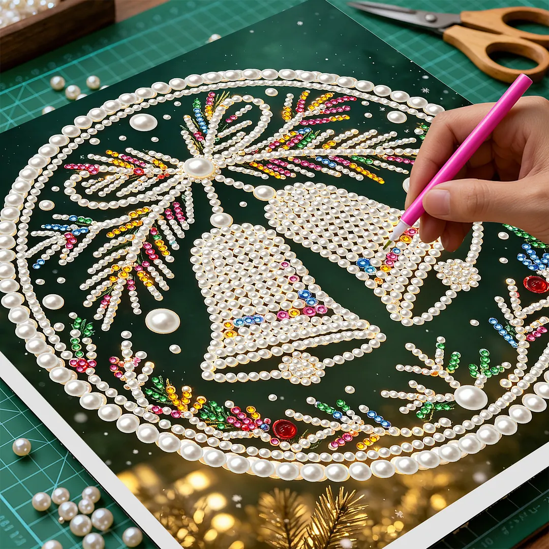 Bell Dream DIY Pearl Painting Kit for Adult Christmas 30x30cm Home Decor