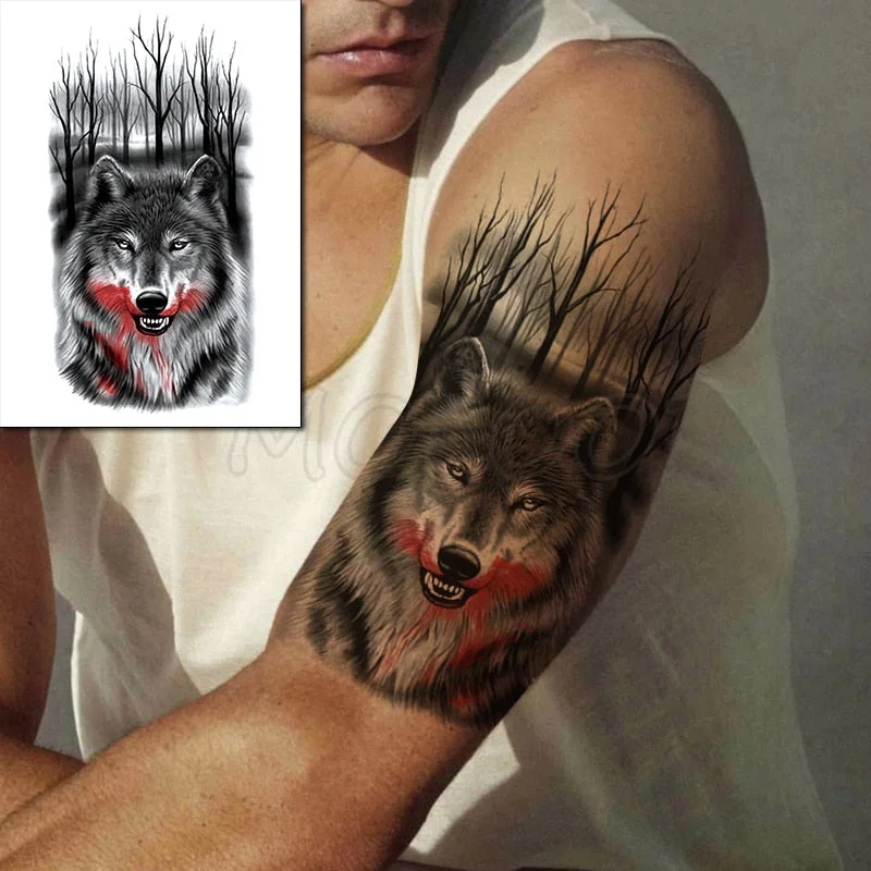 Temporary Tattoo Stickers Rudder Anchor Ocean Waves Fake Tatto Waterproof Tatoo Back Leg Arm Belly Big Size for Women Men Girl