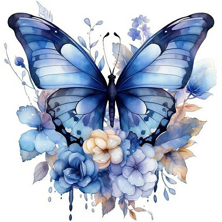 Blue Butterfly - Painting By Numbers - 40*40CM gbfke