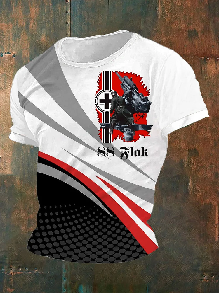 Flak bedrucktes Kurzarm-T-Shirt für Männer