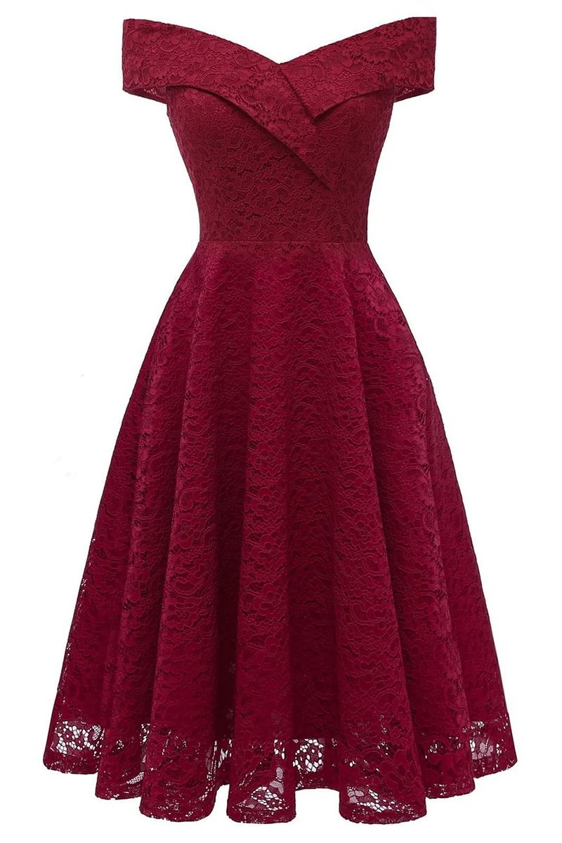1950s Plus Size Lace Floral Swing Dress