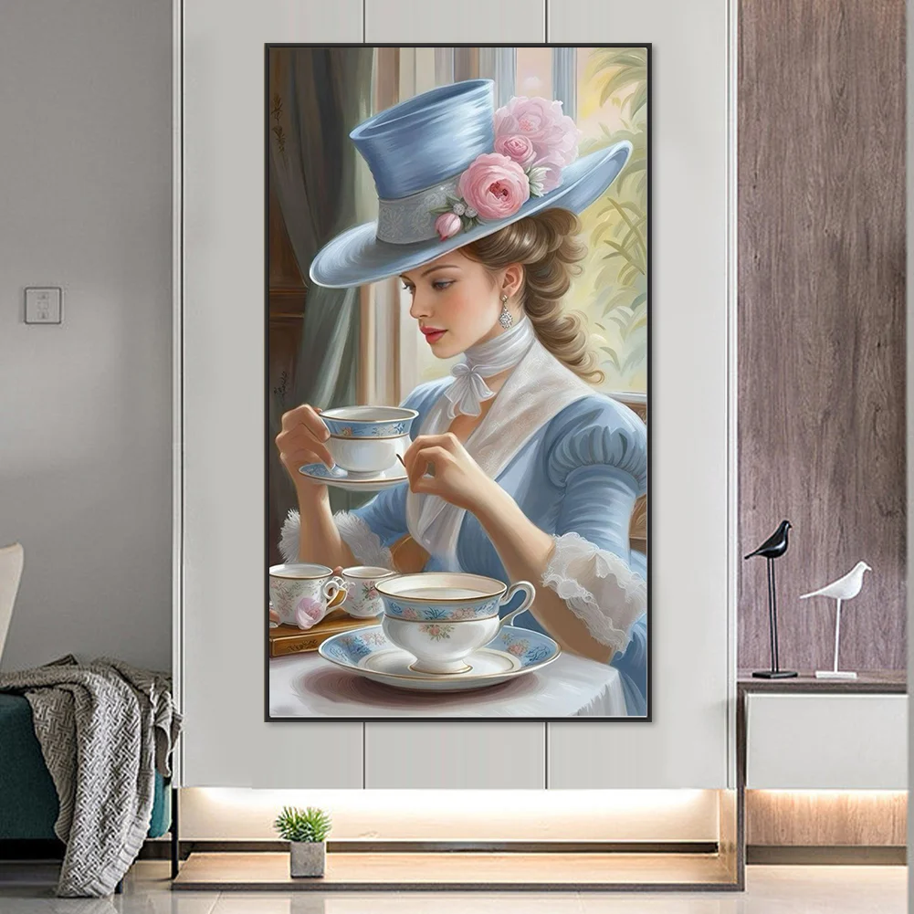 DIY Paint By Number 40*70cm - Lady Having Afternoon Tea