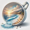 Sunset At Seaside Cup-11CT Stamped Cross Stitch 40*40cm/15.75*15.75in