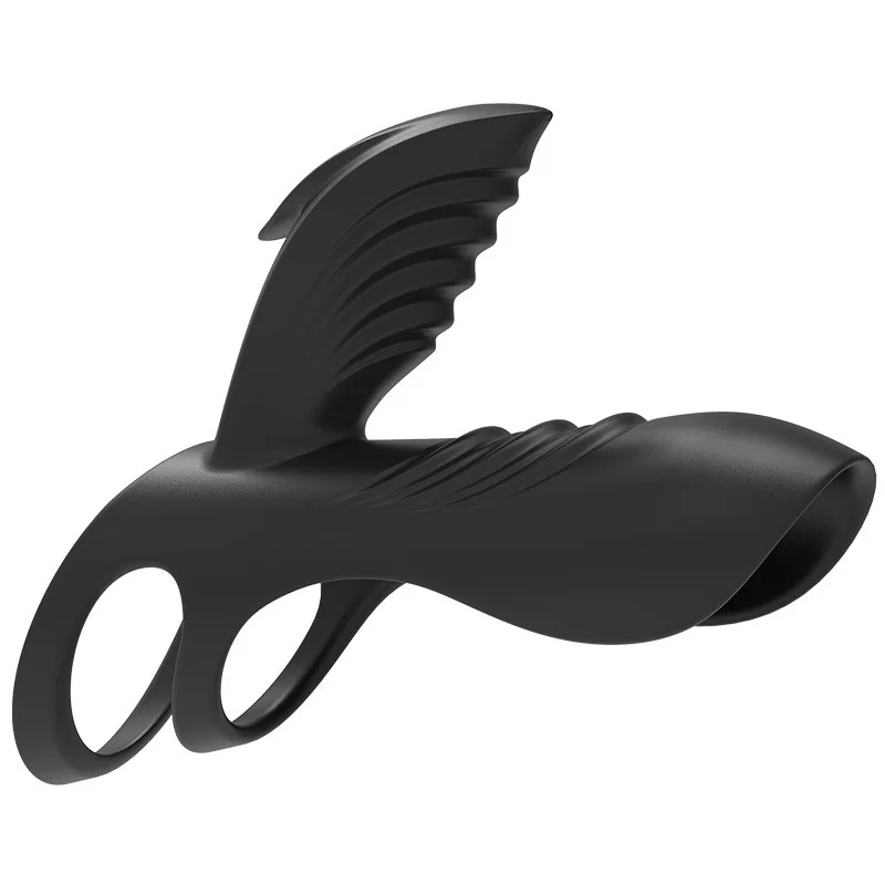 Adjustable Silicone Vibrating Cock Ring in Black, Clitoral G-spot Stimulator - Rose Toy