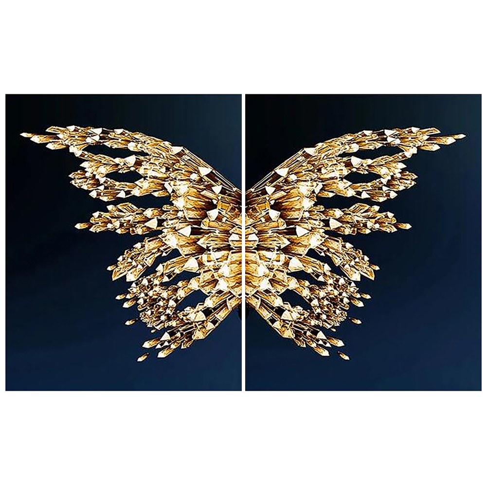 

Two Couplet Golden Butterfly - Round Drill Diamond Painting - 90*55CM (Big Size), 501 Original