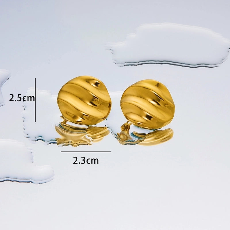 1 Pair Minimalist Geometric Plating Titanium Steel 18K Gold Plated Ear Studs