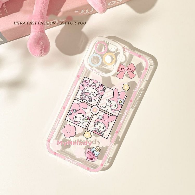 Kawaii Cute Melody Kuromi Cinnamoroll Phone Case For Iphone weebmemes