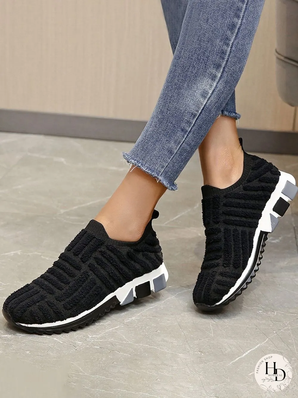 Mesh Breathable Casual Shoes Lace Up Towel Sneakers