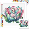 Diamond Painting-DIY Full Square Drill Green Cute Flower Fairy(35*35CM)