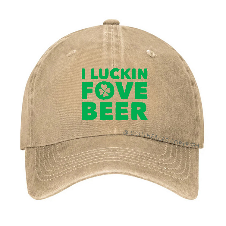 I Lucking Fove Beer Funny St. Patrick's Day Baseball Hat