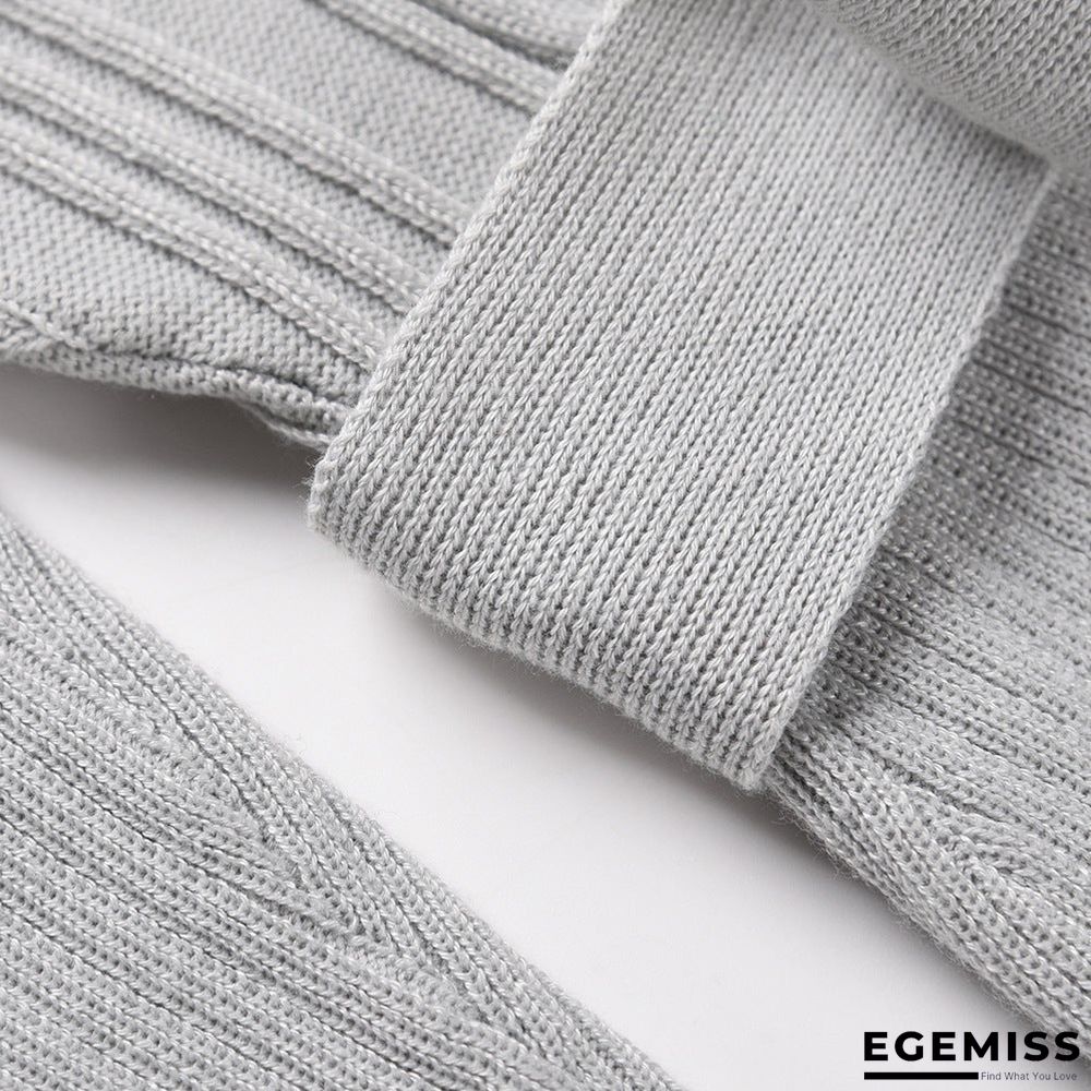 Bubble Long Sleeve Knitted Skirt Medium Long Wool Dress Black Dresses | EGEMISS