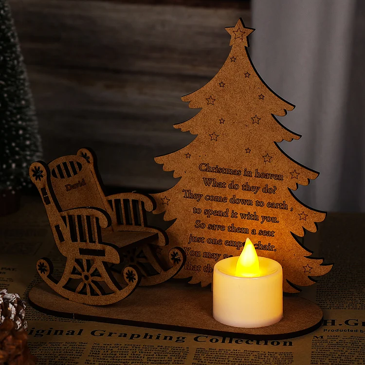 Personalized Christmas in Heaven Rocking Chair Ornament Memorial ...