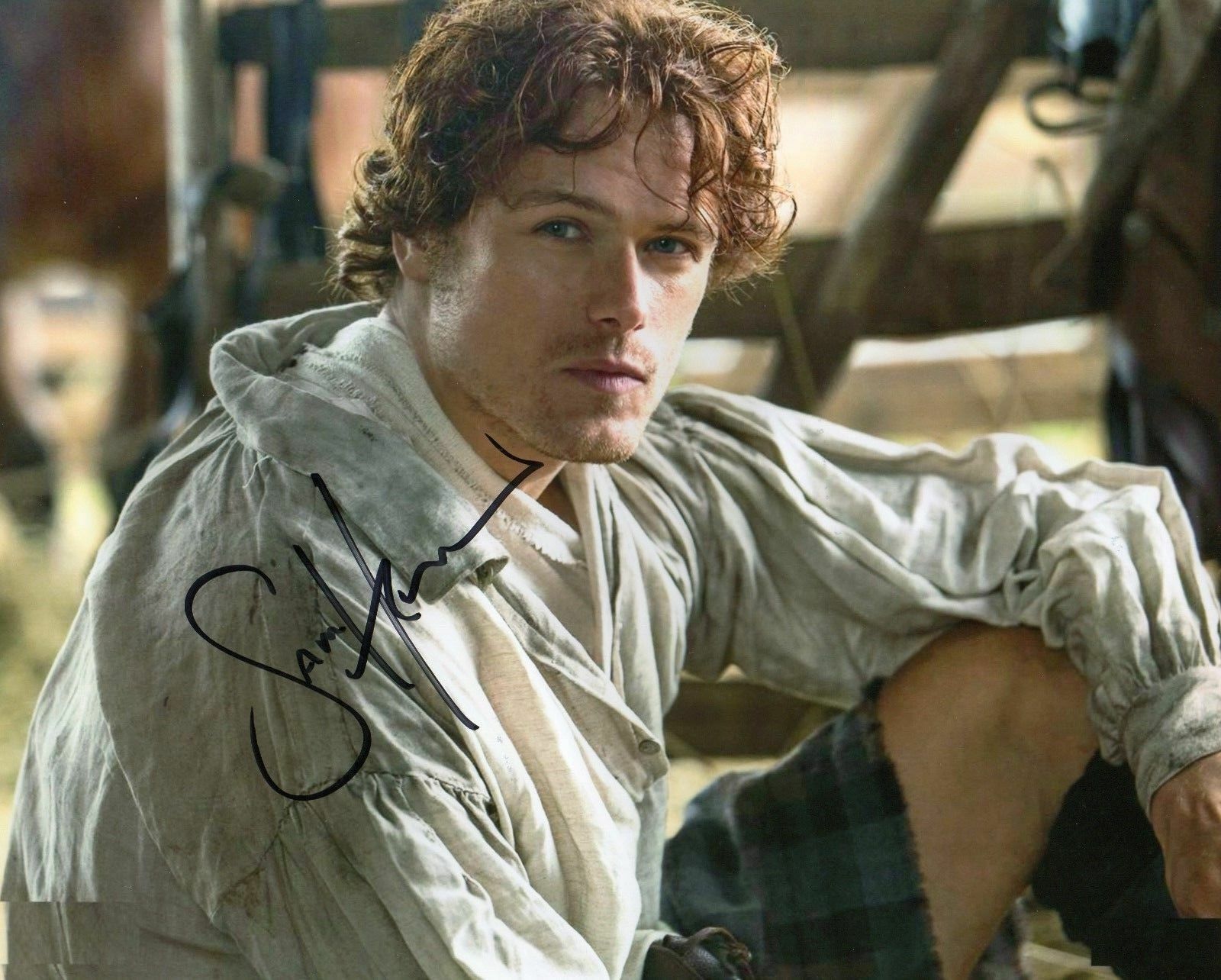 SAM HEUGHAN - OUTLANDER AUTOGRAPHED SIGNED A4 PP POSTER Photo Poster painting PRINT 12