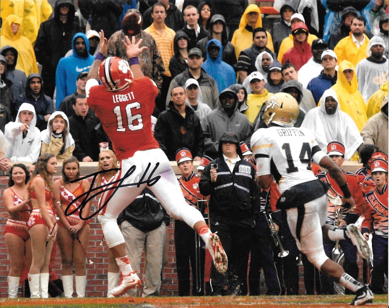 NEW YORK JETS JORDAN LEGGETT HAND SIGNED CLEMSON TIGERS 8X10 Photo Poster painting W/COA