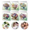 (US Local)6Pcs Flower Bucket DIY Diamond Painting Card for Holiday Party Favors for Kids Greeting Card Kit