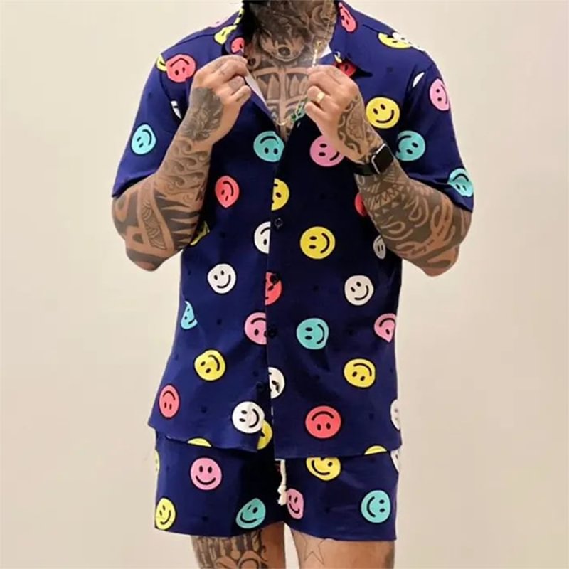 Men's Holiday Smiley Print Suit
