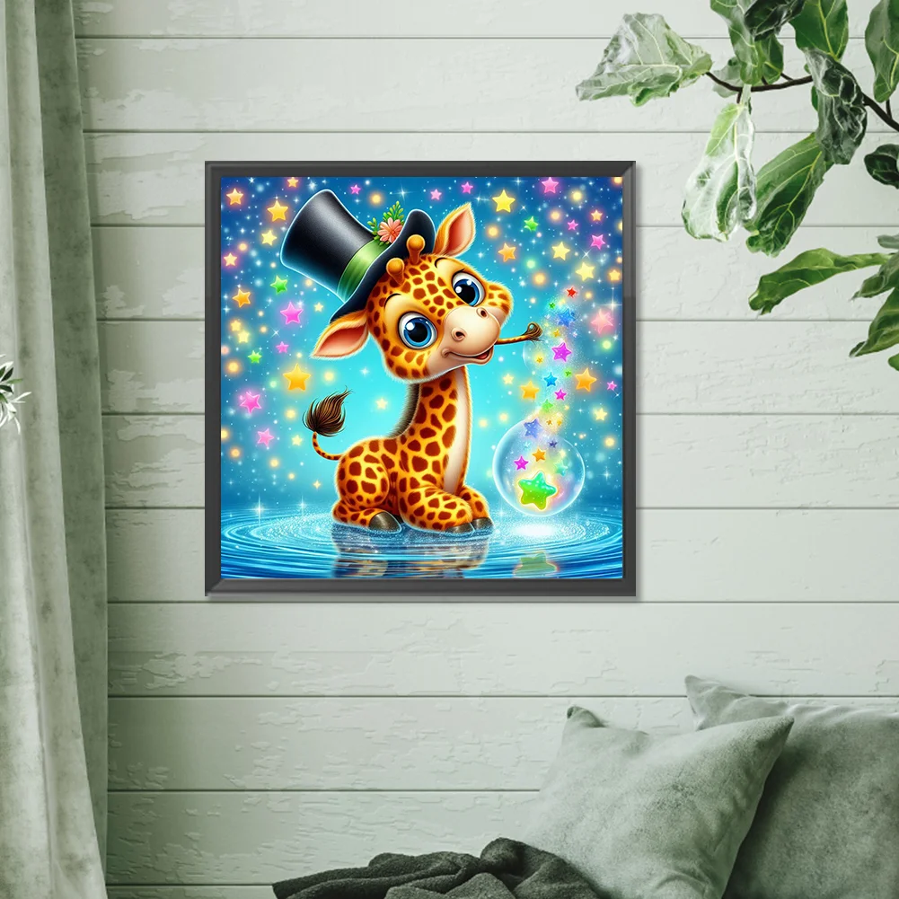 Diamond Painting - Full Round Drill - Giraffe(Canvas|30*30cm)