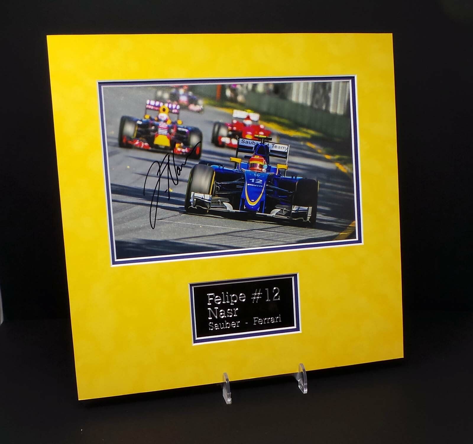 Felipe NASR Sauber F1 Racing Signed Mounted 12x8 Photo Poster painting Display AFTAL RD COA