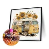 Diamond Painting -DIY Round Drill Sunflower Bus