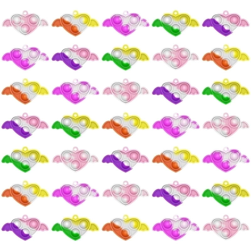 Cute Colorful Heart Silicone Squeeze Bracelet Pressure Reduction Toy