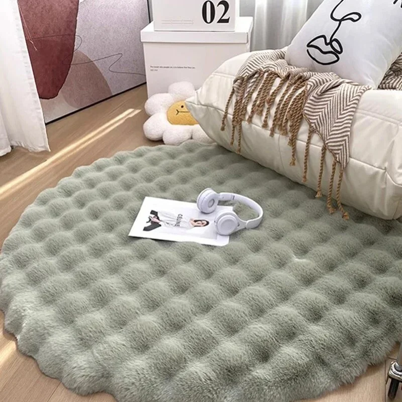 Nigikala Round Carpets for Living Room Plush Floor Mat Soft Area Rugs Bedroom Bedside Fluffy Rug Shaggy Carpet Room Decor