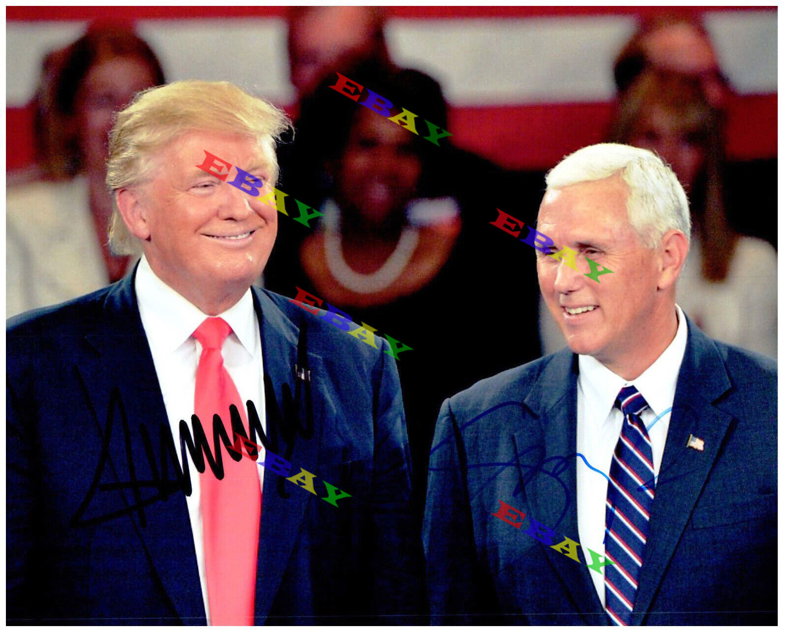 Donald Trump Mike Pence Autographed Signed 8x10 Photo Poster painting Rep