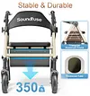 Soundfuse Rollator Walkers for Seniors with Seat, Foldable Lightweight Rolling Walker with 8" Big PU Wheels, Ergonomic Seat, Dual Height Adjustment