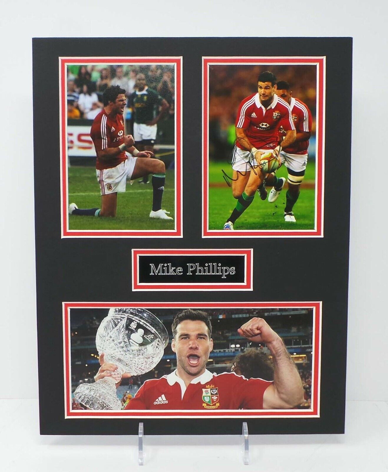 Mike PHILLIPS Signed Mounted Photo Poster painting Display Welsh Wales Lions Rugby AFTAL RD COA