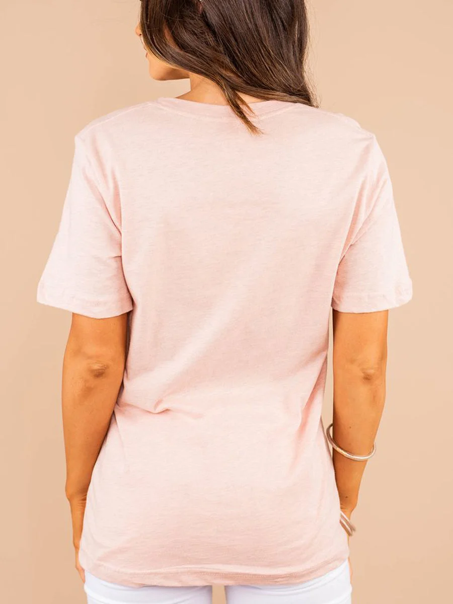 Pink O Neck T-shirt