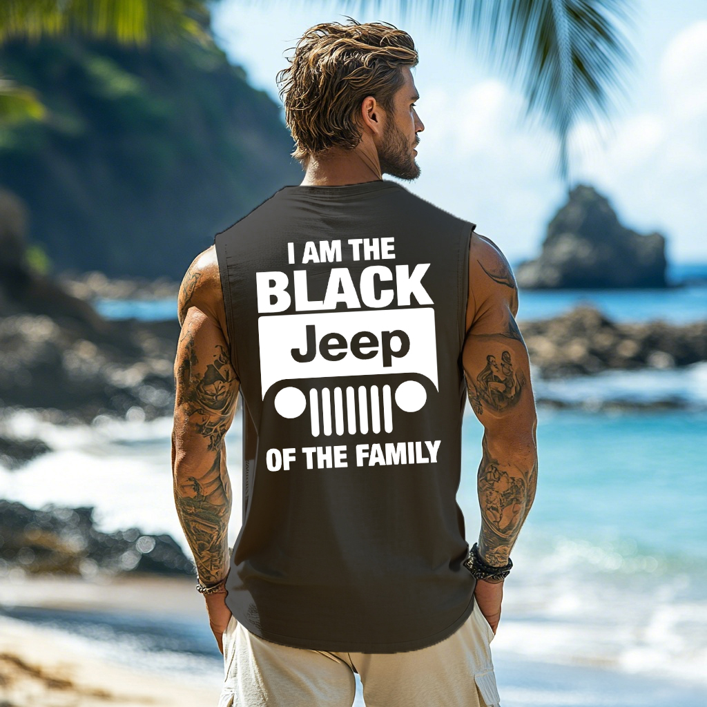 Men's Outdoor Retro Lettering Slogan Tank Top