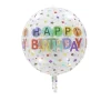 30PCS Transparent 22" HAPPY BIRTHDAY Colorful Polka Dots Golden Tassels Aluminum Film Balloons Party Decors