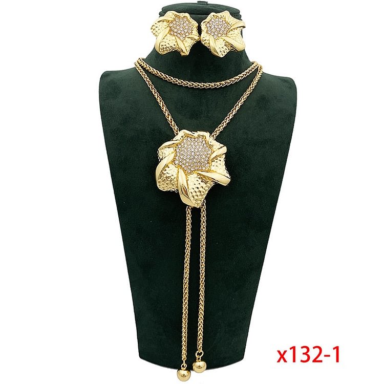 Italian Gold Plated Jewelry For Women Adjustable Long Chain Necklace