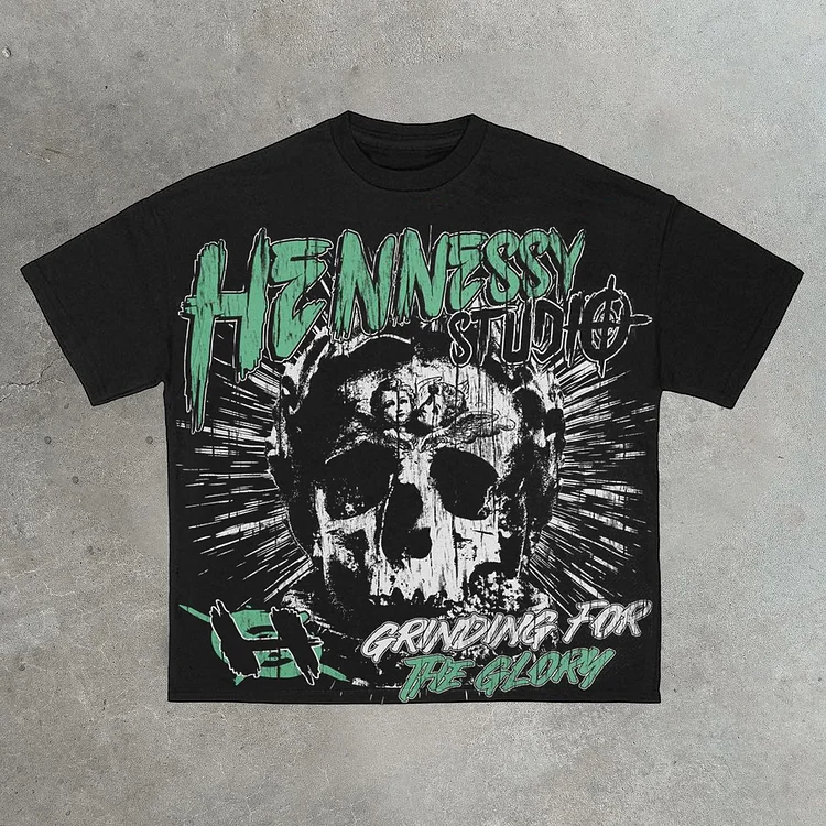 Sopula Hip Hop Skull Graphics Cotton Hellstar Style Oversize T-Shirt