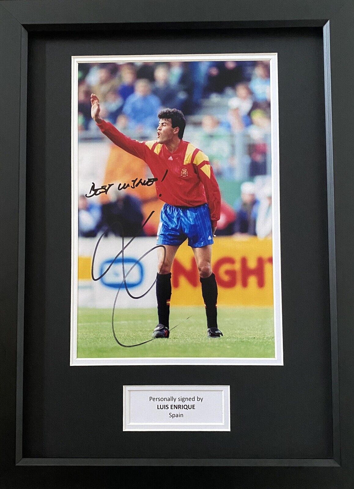 Luis Enrique Genuine Hand Signed Spain Photo Poster painting In A3 Frame Display