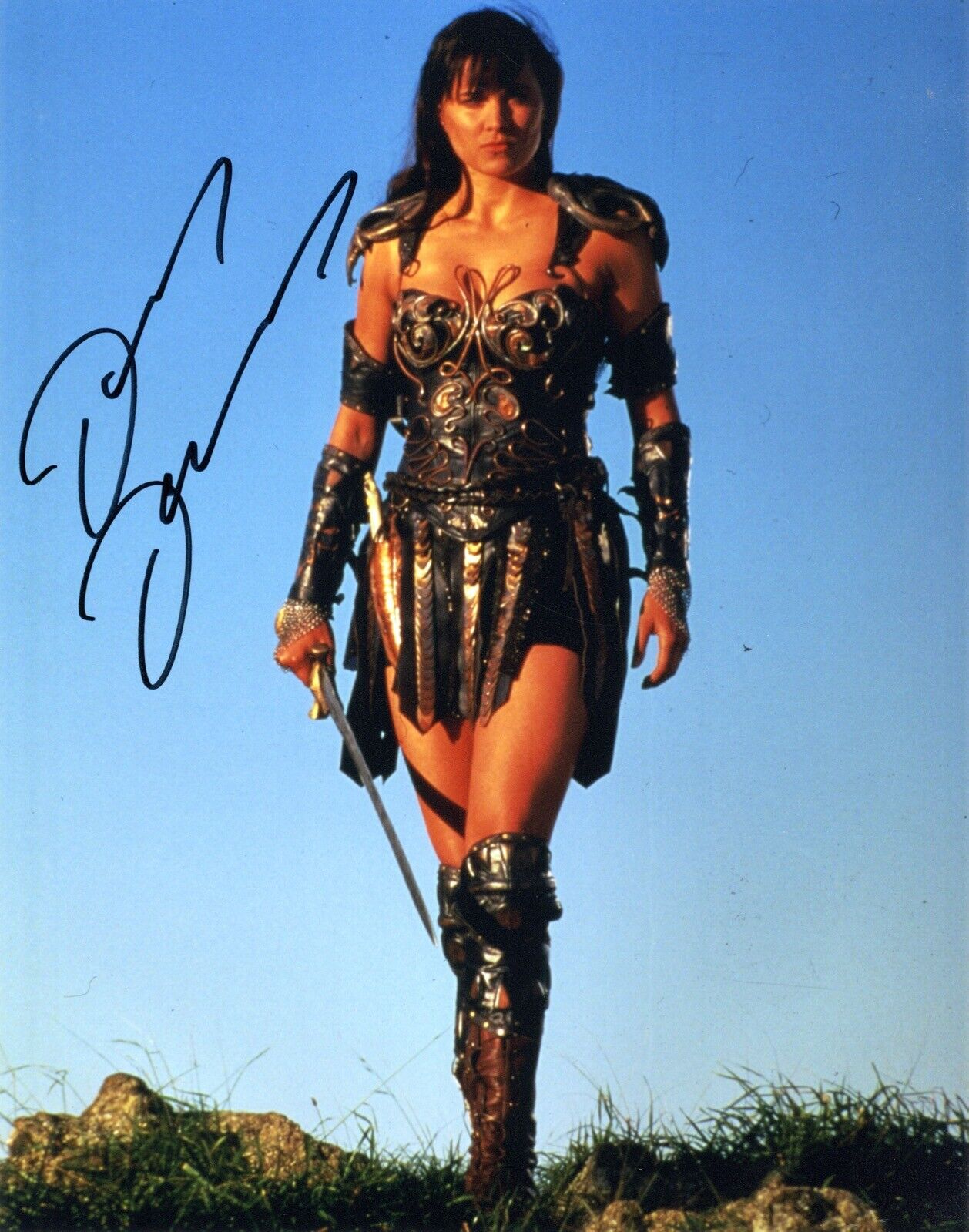 XENA: Warrior Princess 14x11 Photo Poster painting signed by actress Lucy Lawless