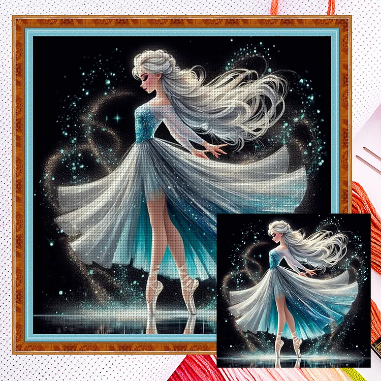 Dancing Princess Elsa (40*40cm) 11CT Counted Cross Stitch gbfke