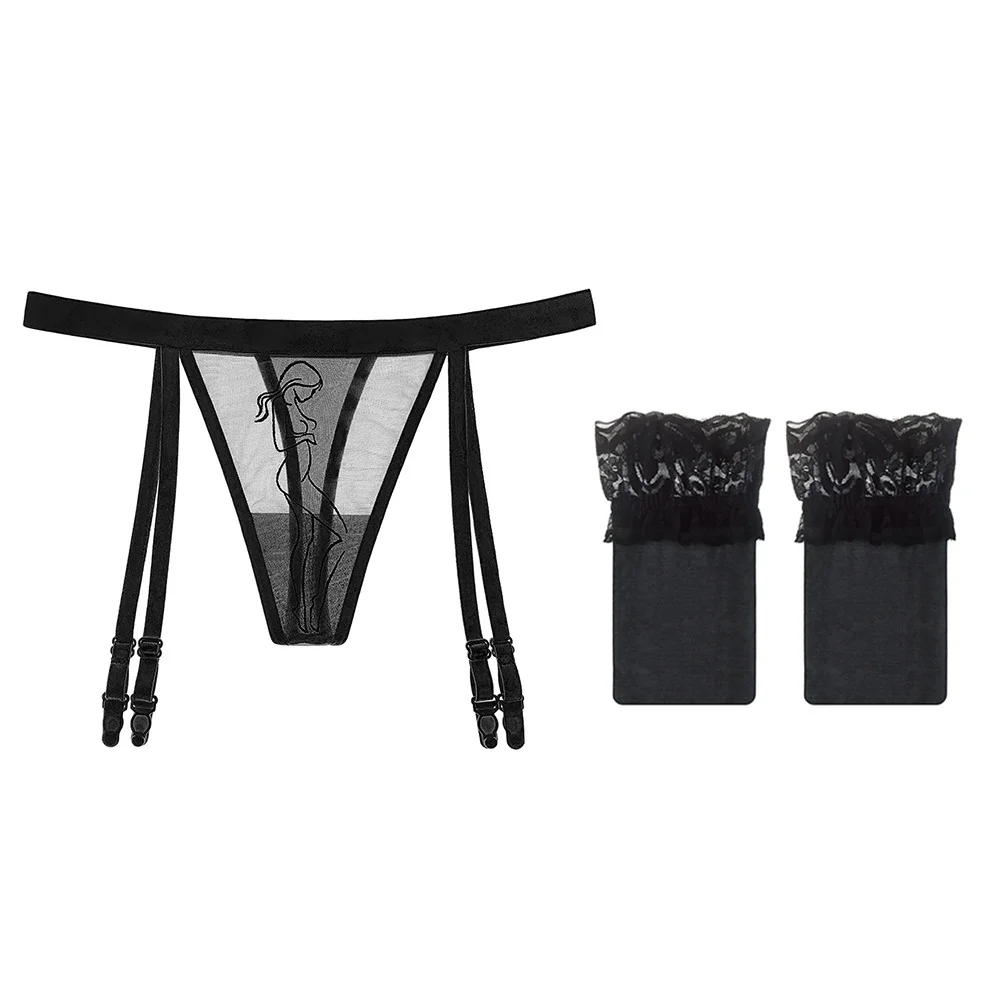 Nigikala Nigikala Slim Yarn Embroidery Garter Garter Spicy Legs Showing Thin Black Silk Velvet T Trout Garter Garter 2072